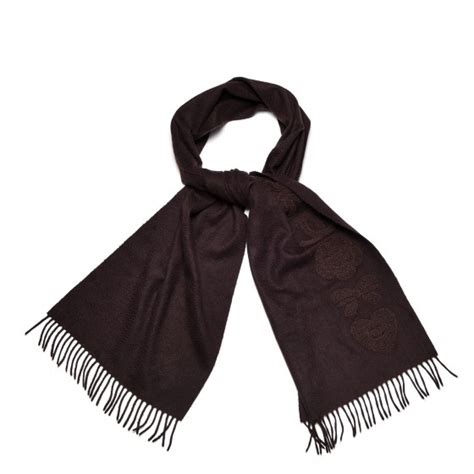 chanel twill scarf|Chanel brown cashmere scarf.